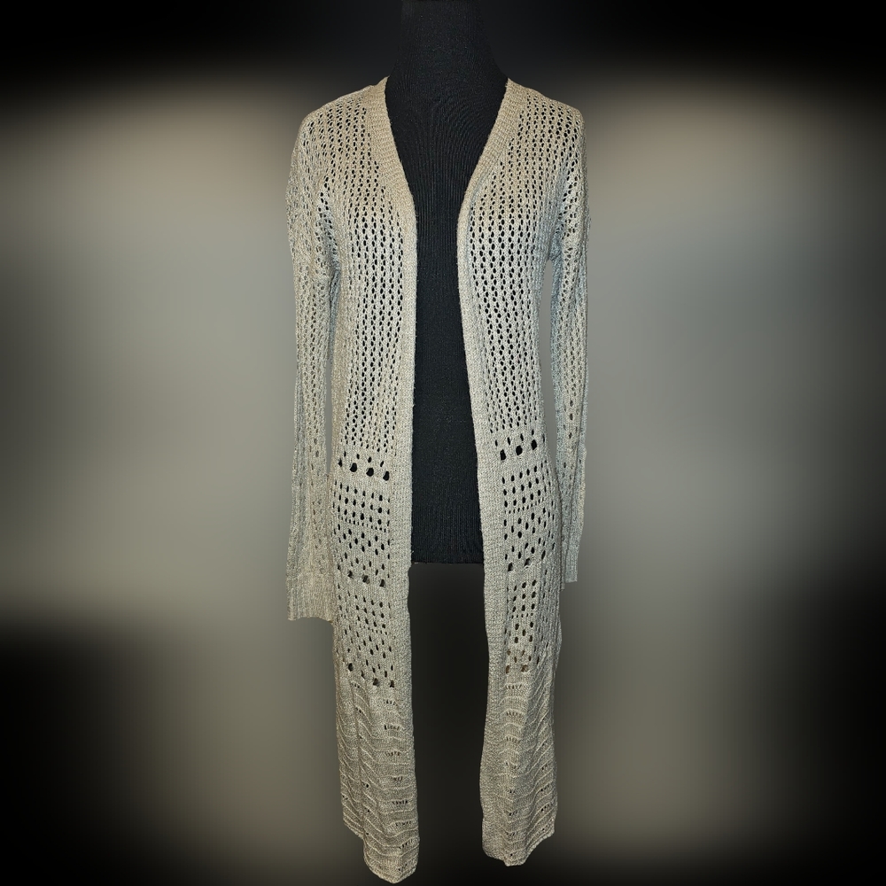 Knit long length cardigan